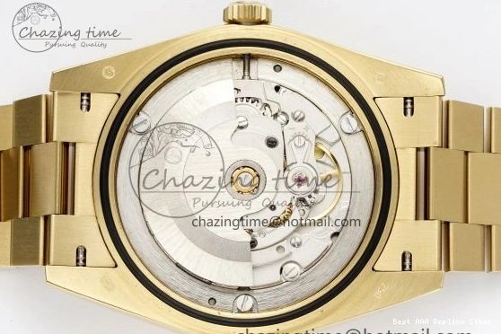 AAA Replica Watches 904L A2836 Green Gain Bracelet EasyMatch YG on V Roman 40 JDF DayDate Dial Markers Weight Steel 1822 President 0109